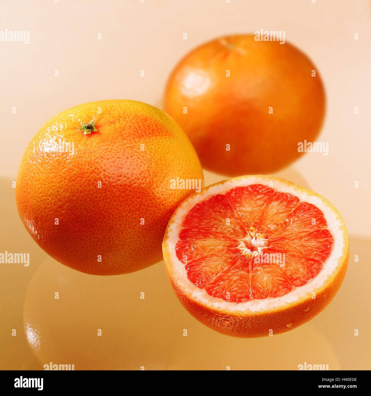 Grapefruits, completely, halves, fruit, fruits, citrus fruits, tropical