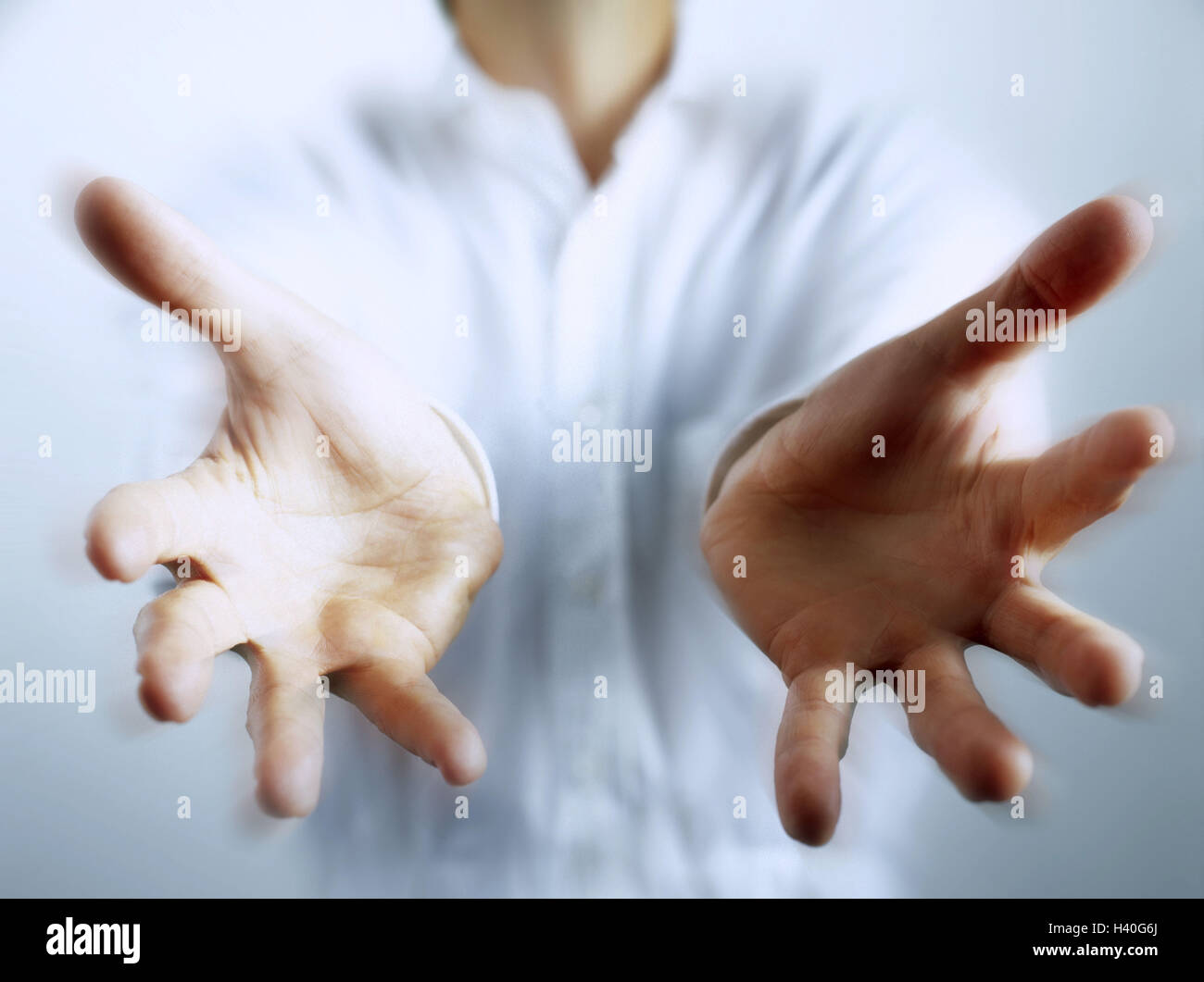 Person, gesture, arms, stretch, hands, accept, catch, model released, entgegenstrecken, expect, joy, expectation, hope, longing, desire, desperation, help searching, blur Stock Photo