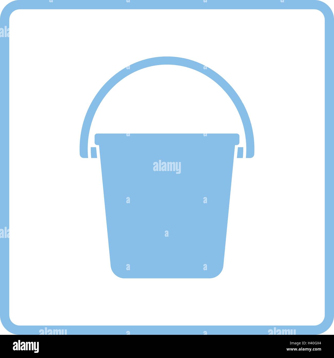 Icon of bucket. Blue frame design. Vector illustration Stock Vector ...