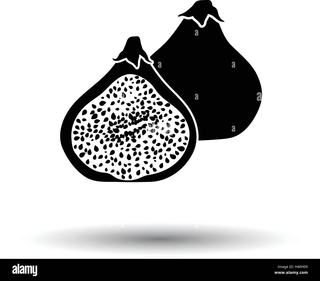 Fig fruit icon. White background with shadow design. Vector illustration. Stock Vector