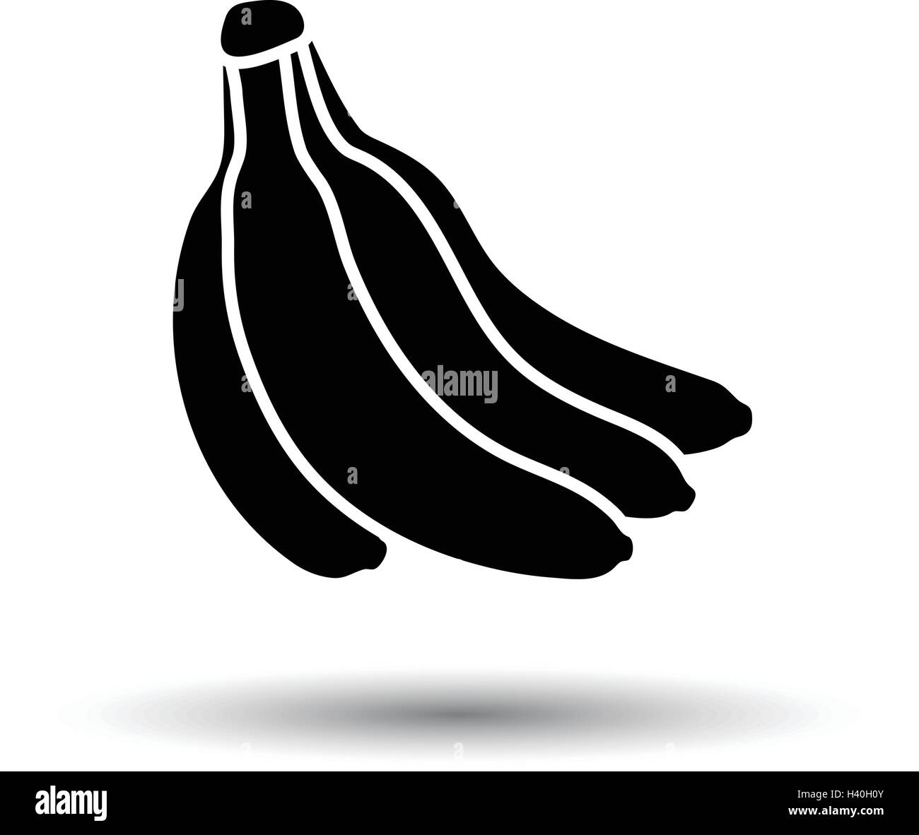 Banana icon. White background with shadow design. Vector illustration. Stock Vector