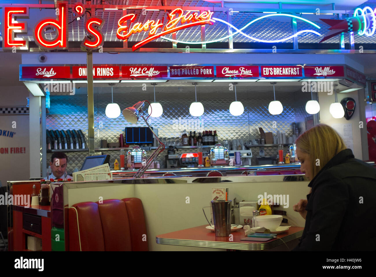 General view of Ed's Diner in Victoria, central London, as nearly 400 ...
