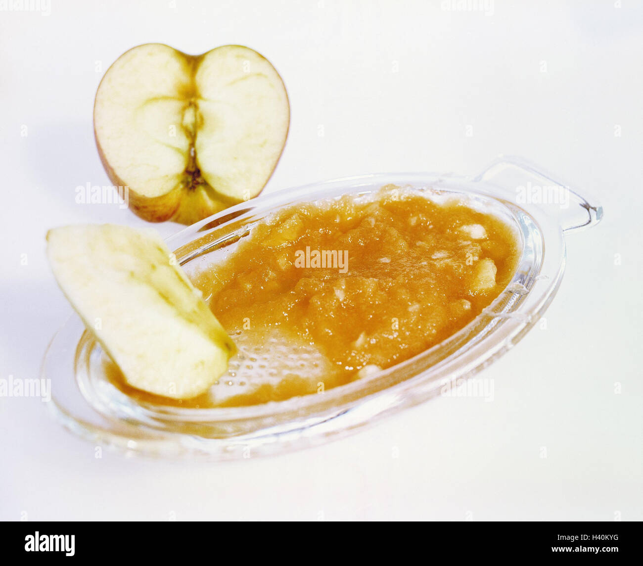 Glass grater, apple, grated, medicine, alternatively, drug, house means, diarrhoeia means, diarrhoeia therapy, nature drug, antidote, natural, bowel illness, diarrhoeia, Diarrhö, diarrhoeia, grater, apple grater, glass, apple pulp, nutrition, healthy, mat Stock Photo