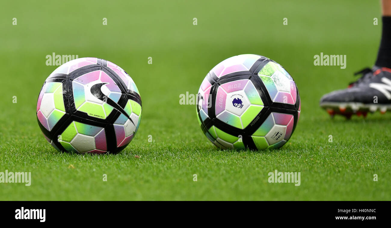 Close up detail of a Premier League Nike match ball during the Premier  League match at Anfield, Liverpool. PRESS ASSOCIATION Photo. Picture date:  Saturday September 24, 2016. See PA story SOCCER Liverpool.