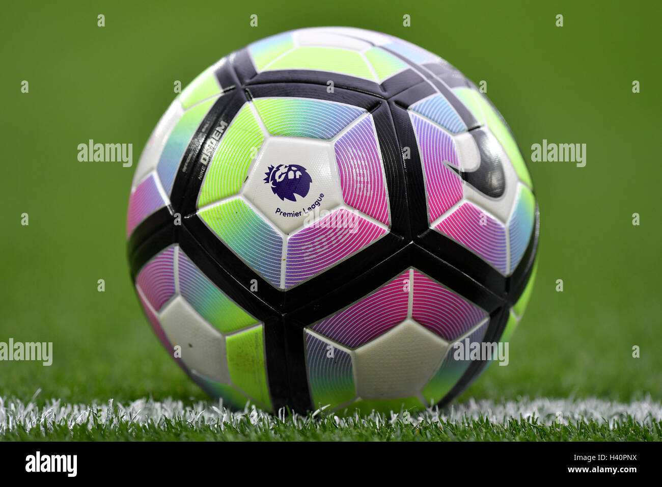 Close up detail of a Premier League Nike match ball during the Premier  League match at Anfield, Liverpool. PRESS ASSOCIATION Photo. Picture date:  Saturday September 24, 2016. See PA story SOCCER Liverpool.