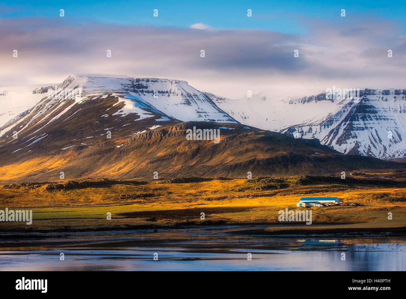 Winter landscape view in Iceland Stock Photo