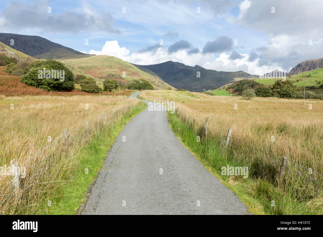 The head of Cwm Pennant valley and in the distance the Nantlle Ridge