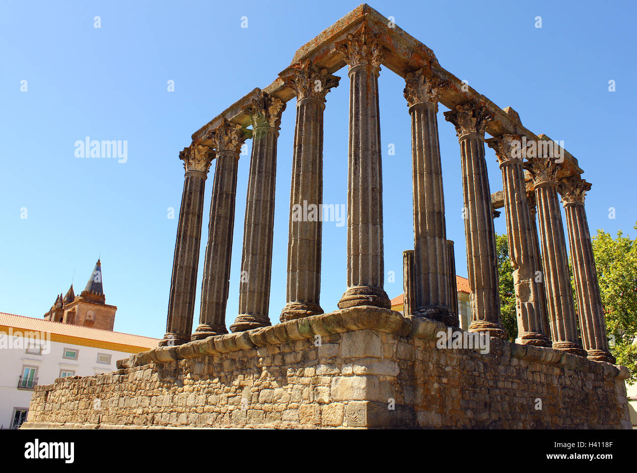 Roman temple, Evora, Portugal Stock Photo