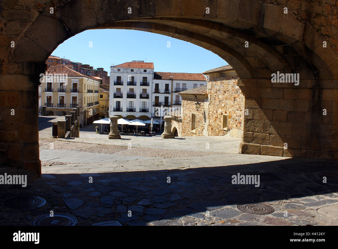 Plaza Mayor, Caceres, Spain Stock Photo - Alamy
