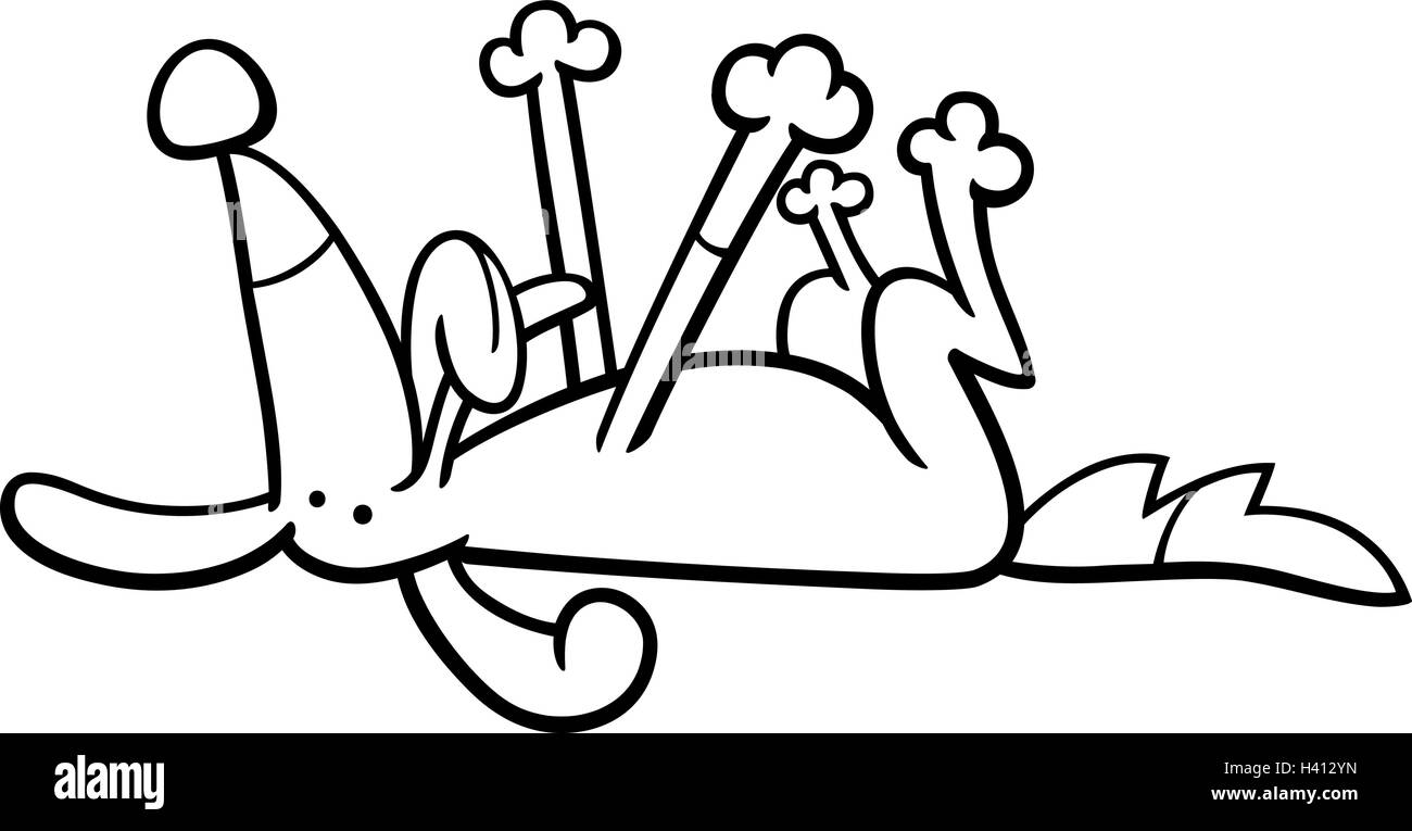 Black and White Cartoon Illustration of Happy Dog Animal Character ...