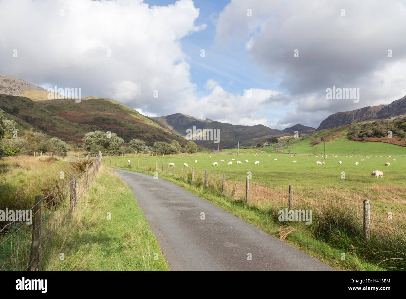 The head of Cwm Pennant valley and in the distance the Nantlle Ridge