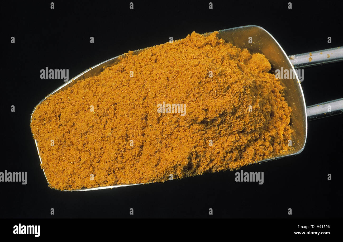 Mixed herbs, curry powder, spice, curry, shovel, product photography