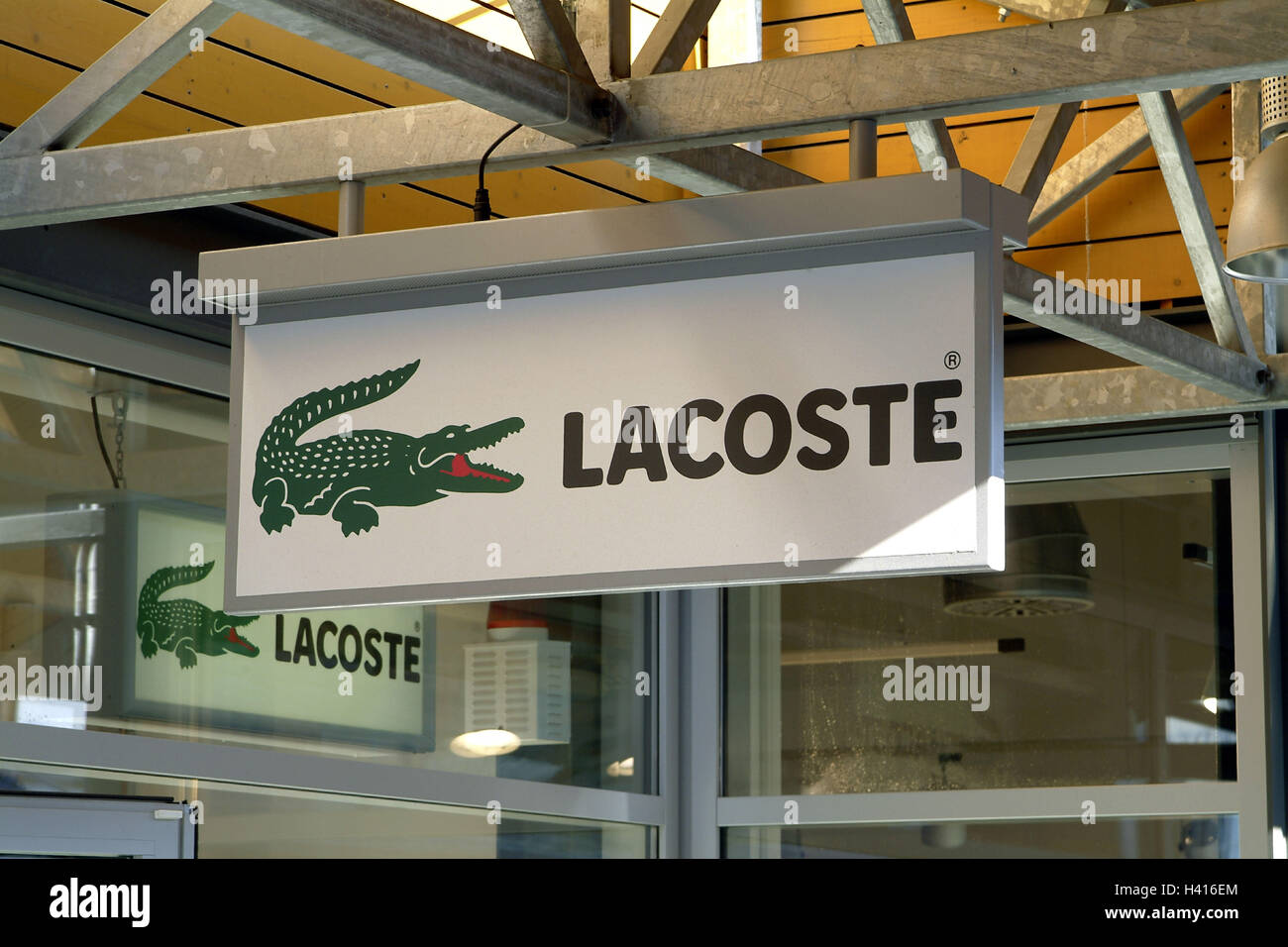Business, passage, company plaque, Lacoste only editorially economy, retail  trade, loading, boutique, sign, fashion, Fashion, trade name, trade name,  company, company name, sign, logo, company logo, designer fashion, designer- fashion mark, fashion ...