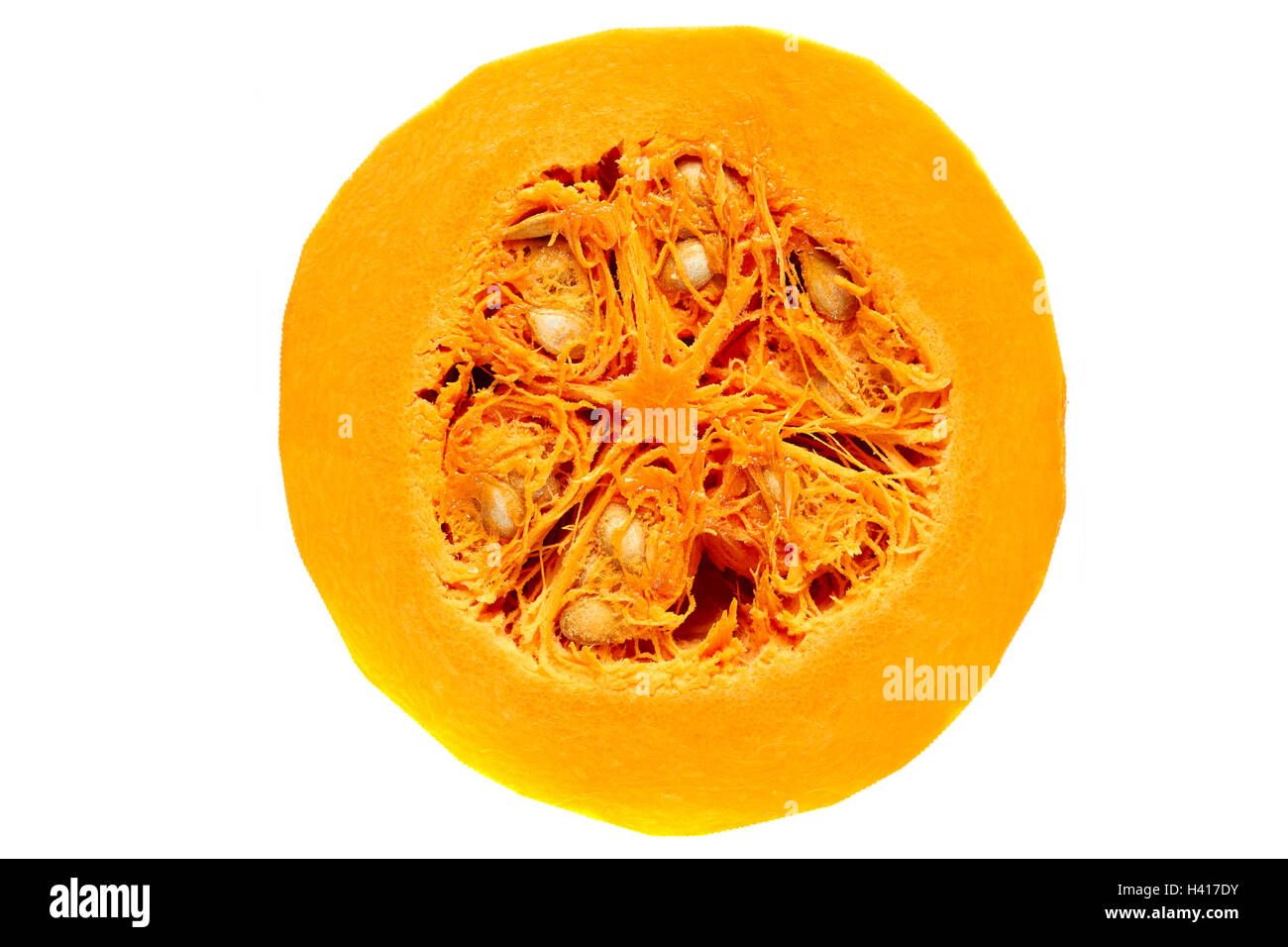 Round pumpkin slice on white Stock Photo