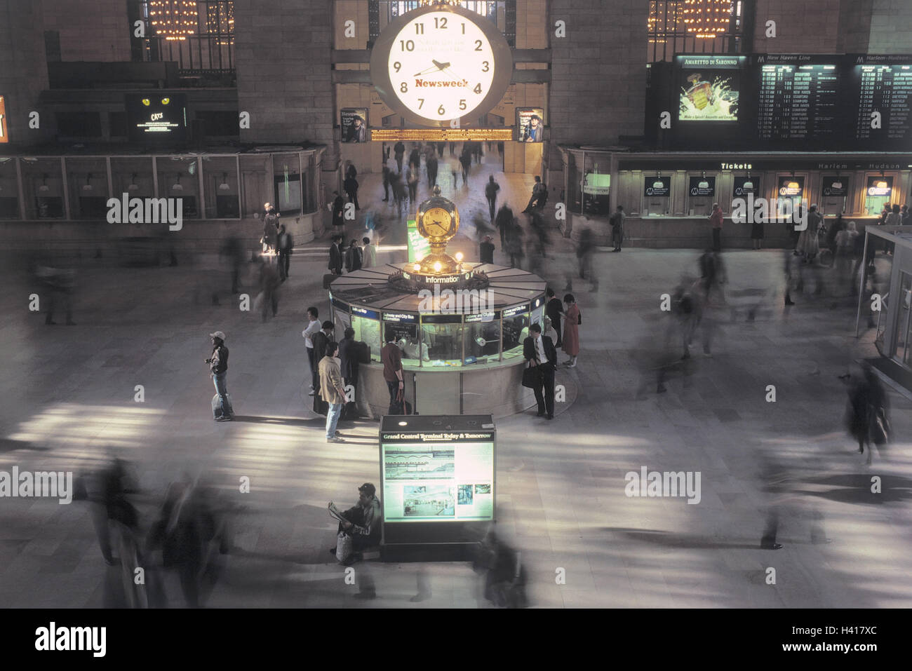 The USA, New York city, Manhattan, Grand, Central station, station hall, information switch, passengers America, Grand central terminal, central station, railway station, station building, hall, information desk, information, means transportation, publicl Stock Photo