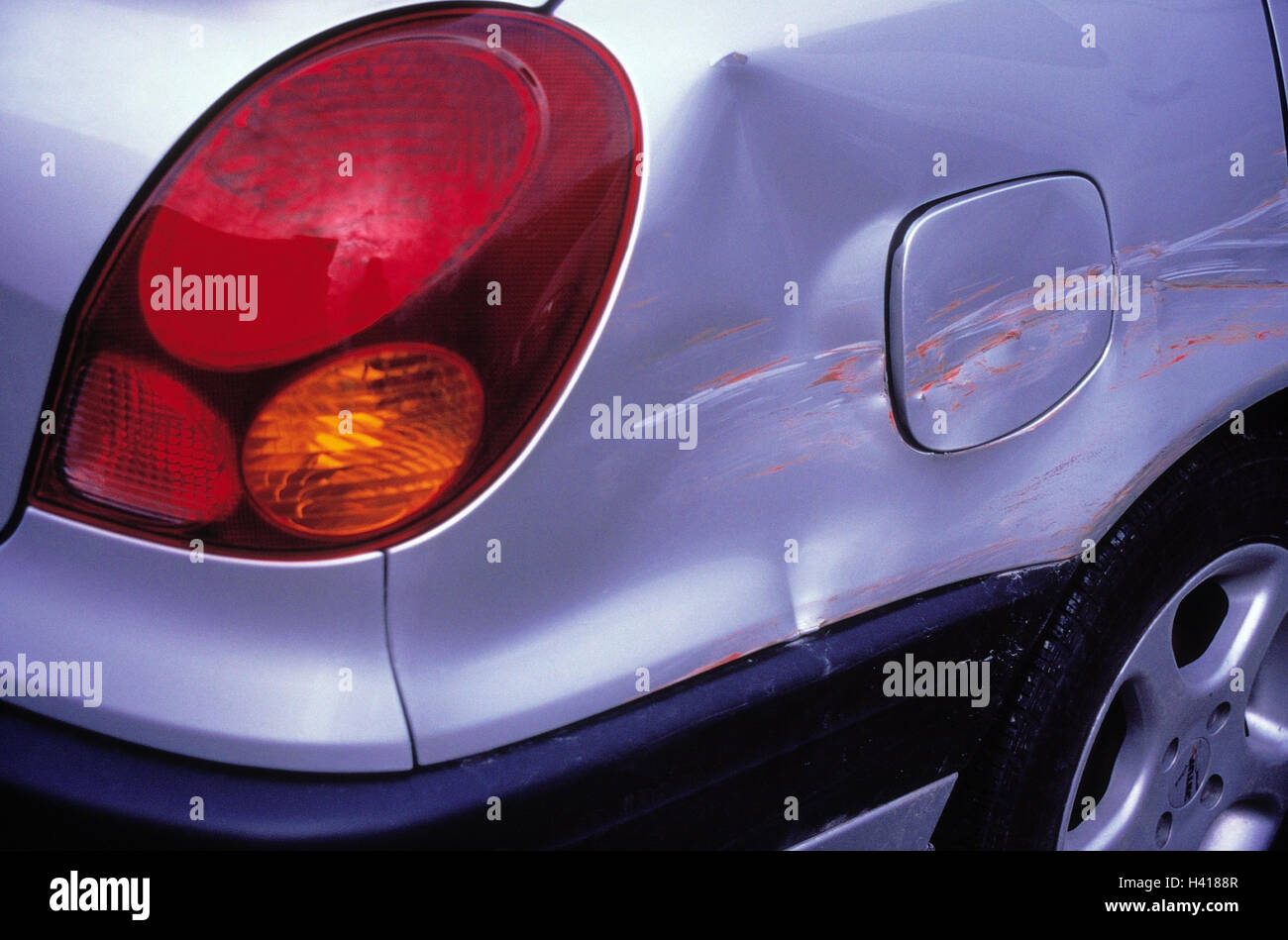 Accident, car, detail, damage to the bodywork, ambulance, traffic