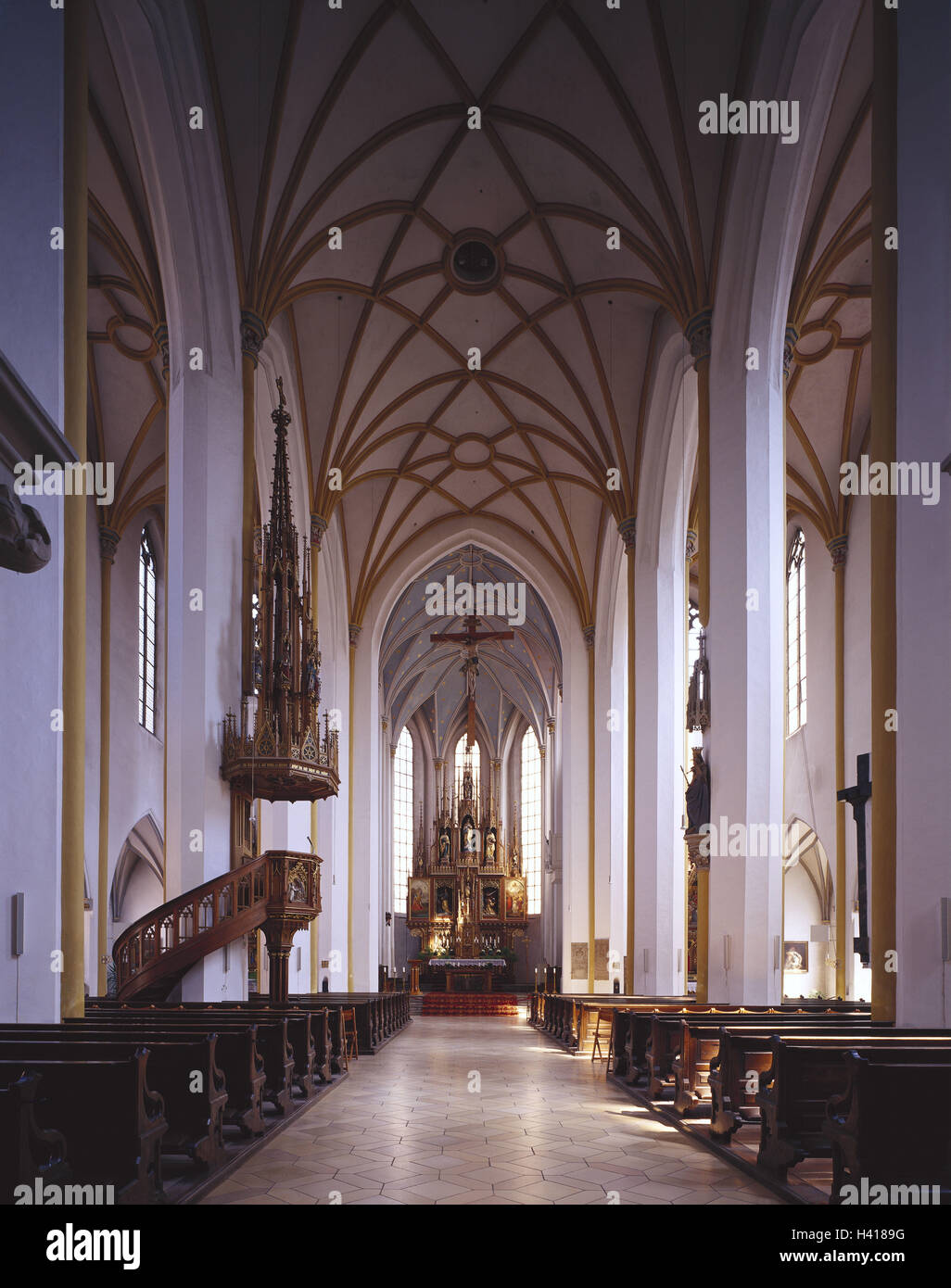 Germany, Upper Bavaria, Erding, town parish church St. Johann, inside ...
