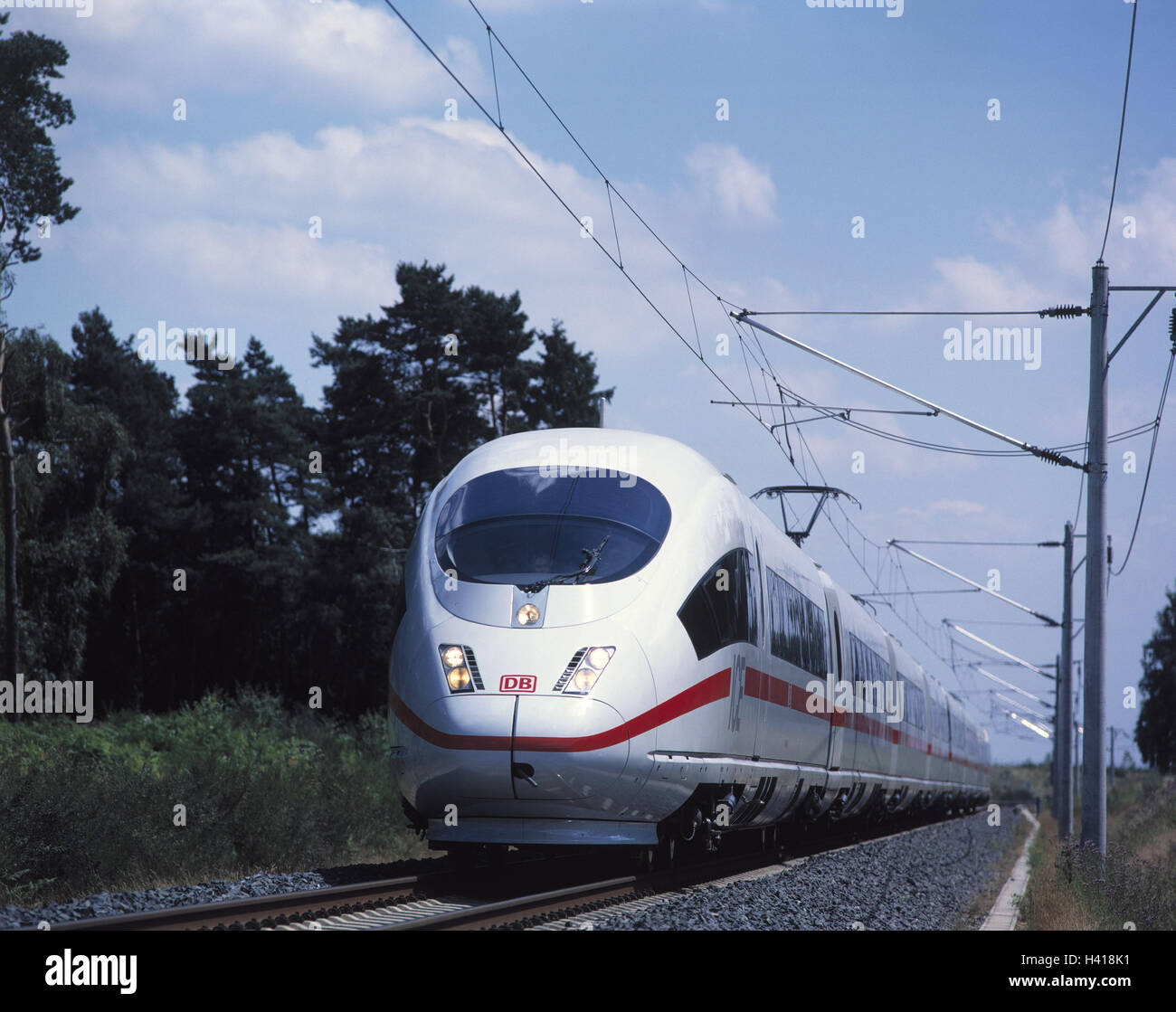 Railroad, intercity express, outside, railroad, trajectory rails, ICE3