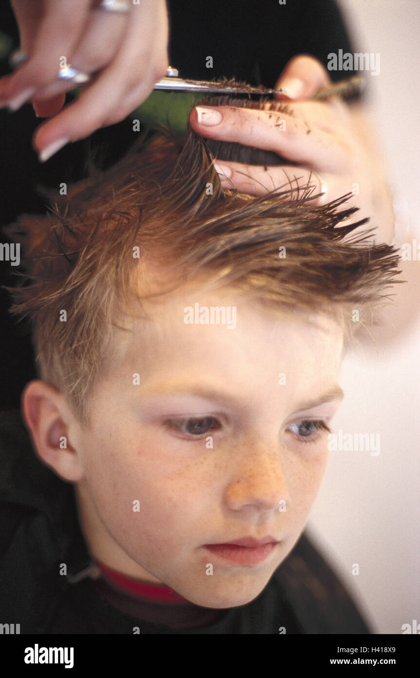Hairdresser Boy Haircut Detail Hairdressing Salon