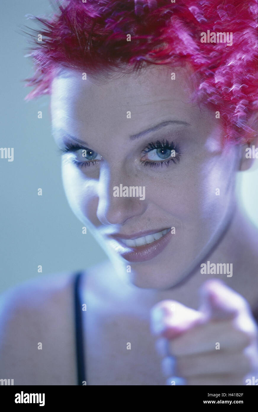 Woman Young Interpret Portrait Blur Inside Warning Warn