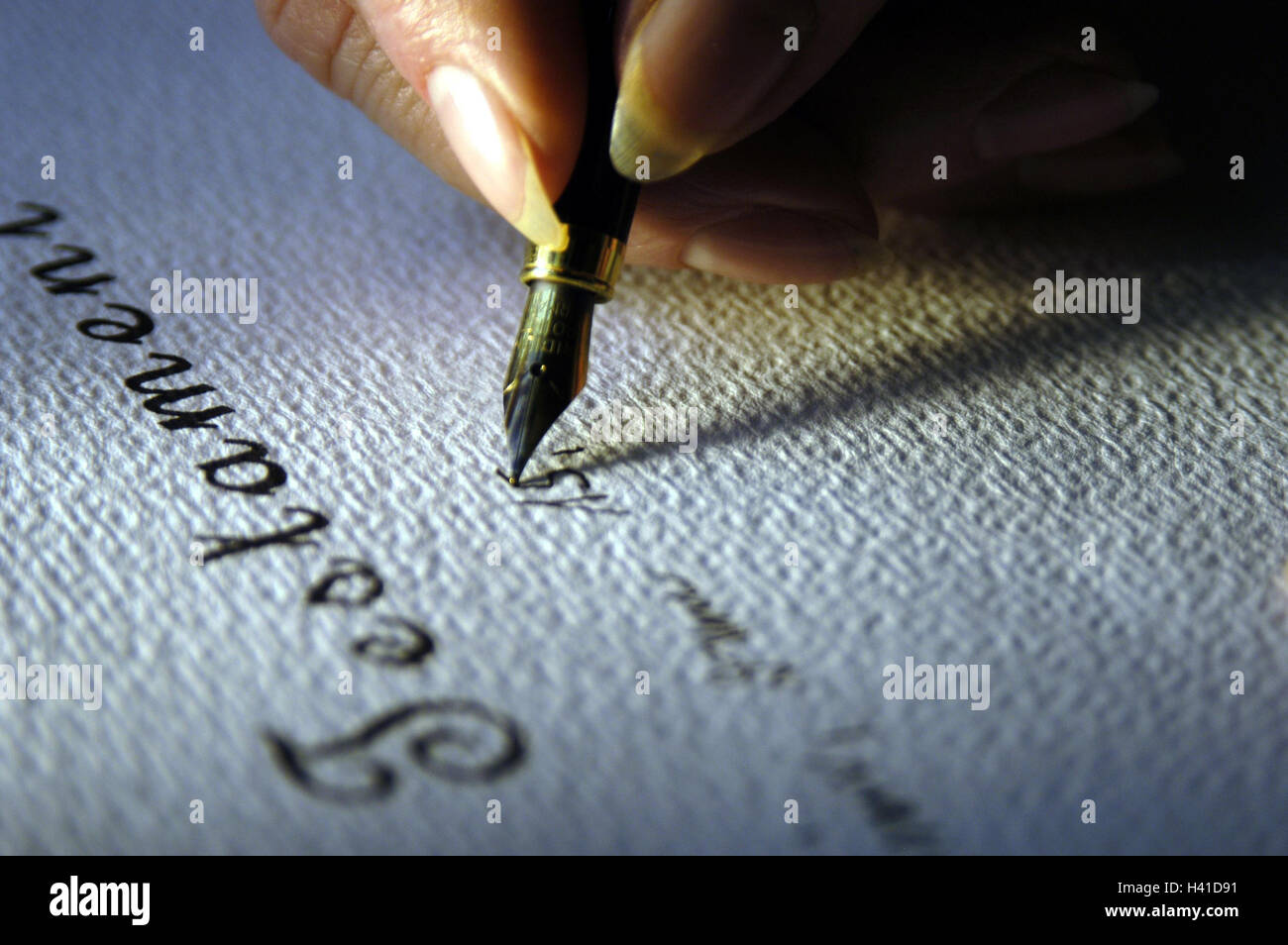 Senior, detail, hand, fountain pen, will, write, woman, old, women's