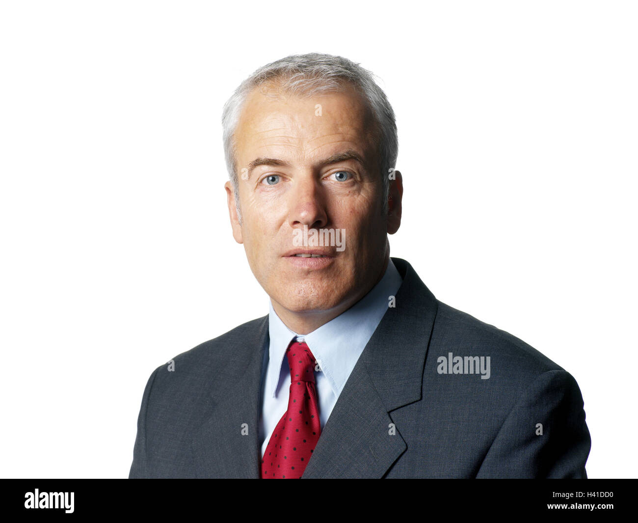 Man Grey Haired Middle Old Person Suit Seriously Portrait