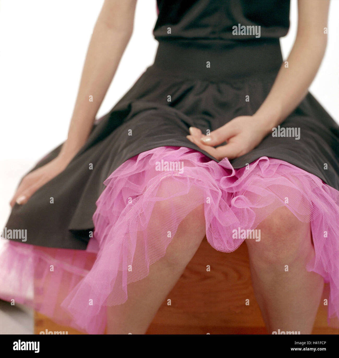 Pink petticoat on a golden-haired