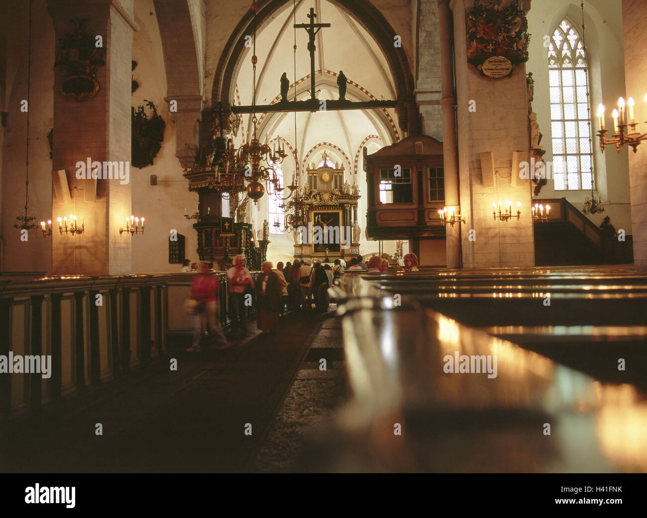 The republic Estonia, Tallinn, cathedral church Saint Marien, interior ...