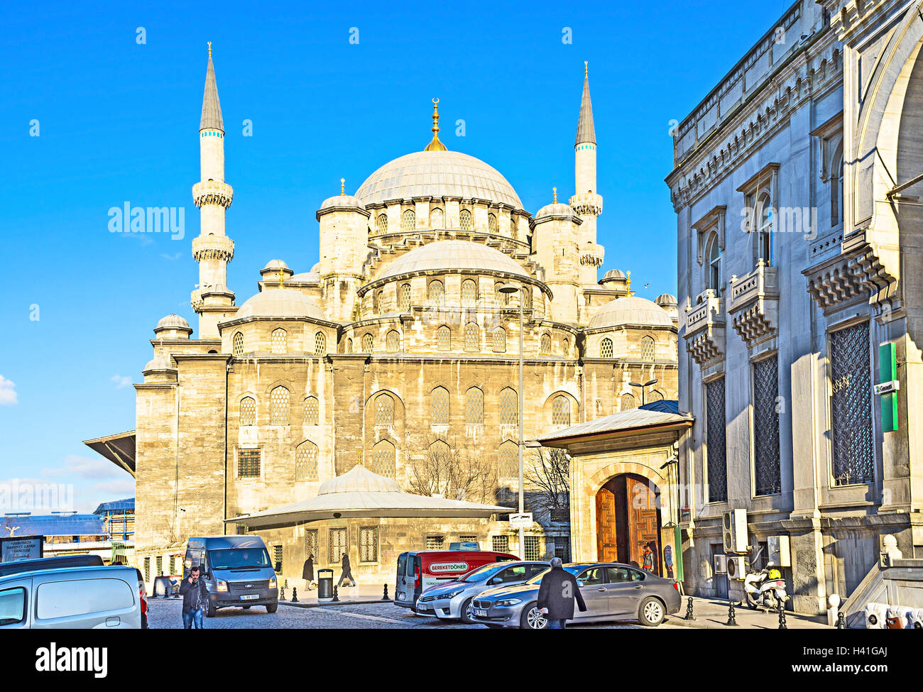 The New Mosque is the pearl of the turkish architecture in Istanbul. Stock Photo