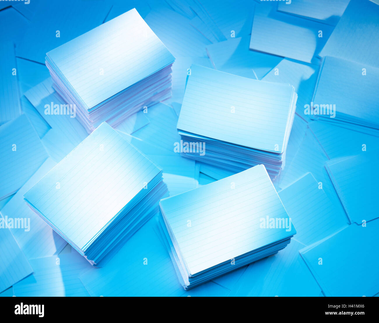 Index cards, stacked, office equipment, paper, paper batch, batch, many