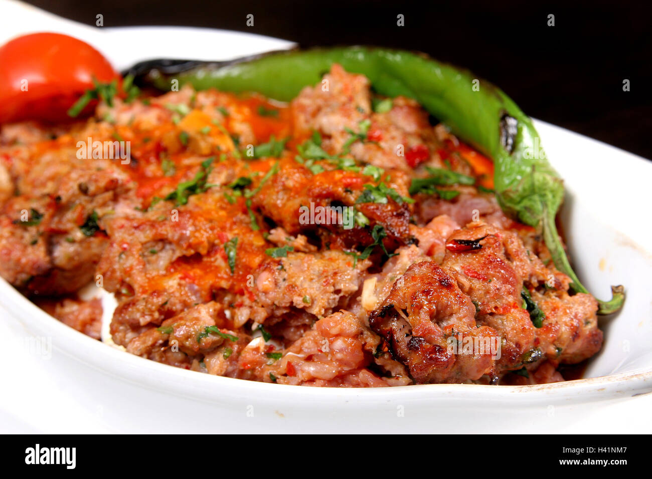 Kofte Kebab with Yoghurt Stock Photo Alamy