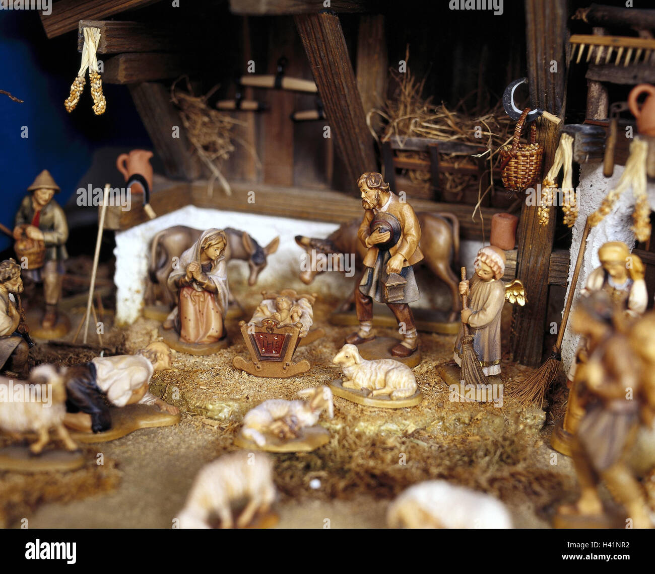 Creche, detail, Tirol home manger, Christmas, manger, traditions