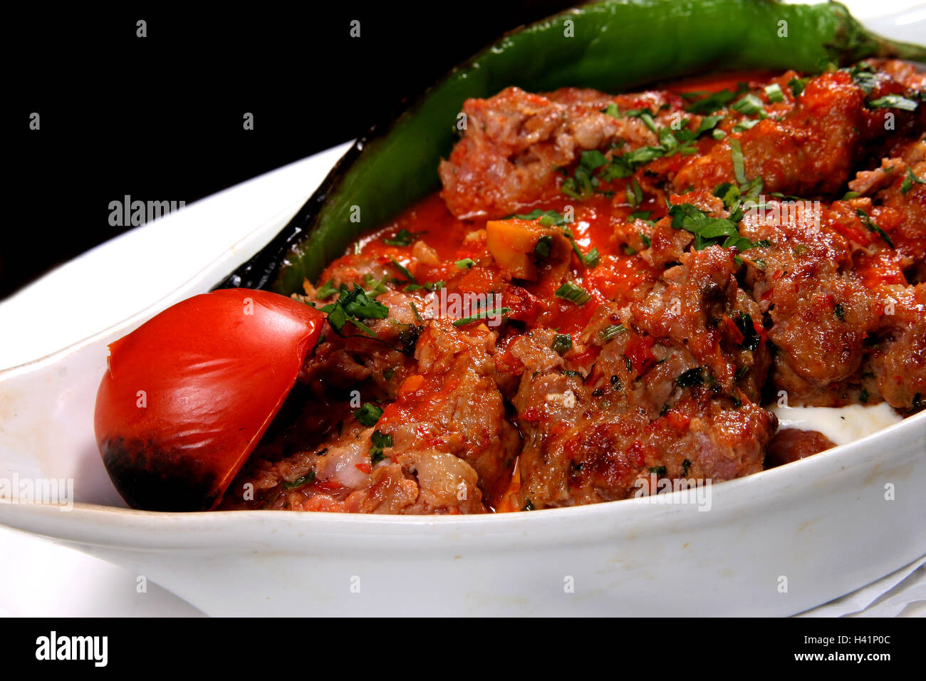 Lamb Kofte Kebab with Tomato Sauce Stock Photo Alamy