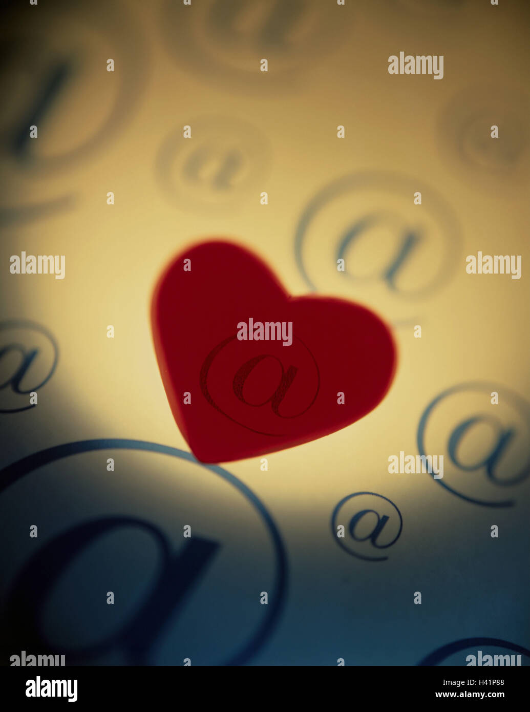 Heart, At icons, icon, online love, Still life, conception, love, communication, Internet, chat, Internet, e-mail, feelings, partner's search, luck, emotion, connection, contact, romantically, falls in love, declaration love, respect, friendship, warmth, Stock Photo