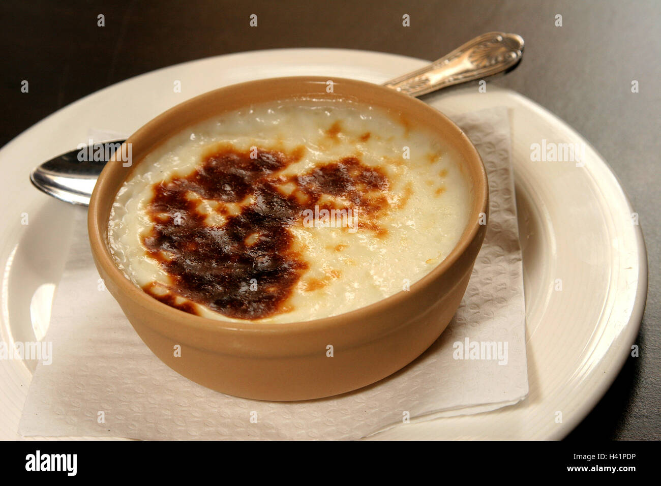 Turkish Rice Pudding / Oven Baked Rice Pudding Stock Photo