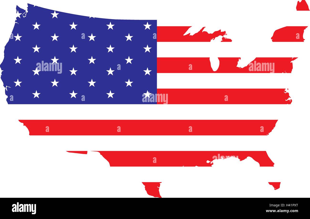 Isolated american map with its flag, Vector illustration Stock Vector ...