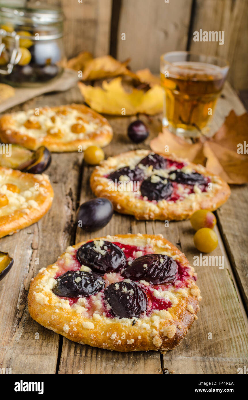 Traditional Czech cake with plums and prunes with milk Stock Photo - Alamy