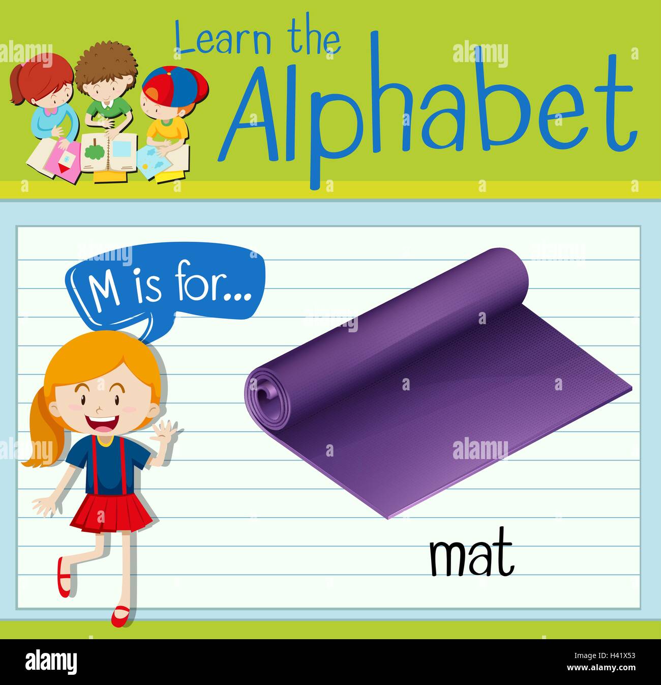 Flashcard letter M is for mat illustration Stock Vector Image & Art Alamy