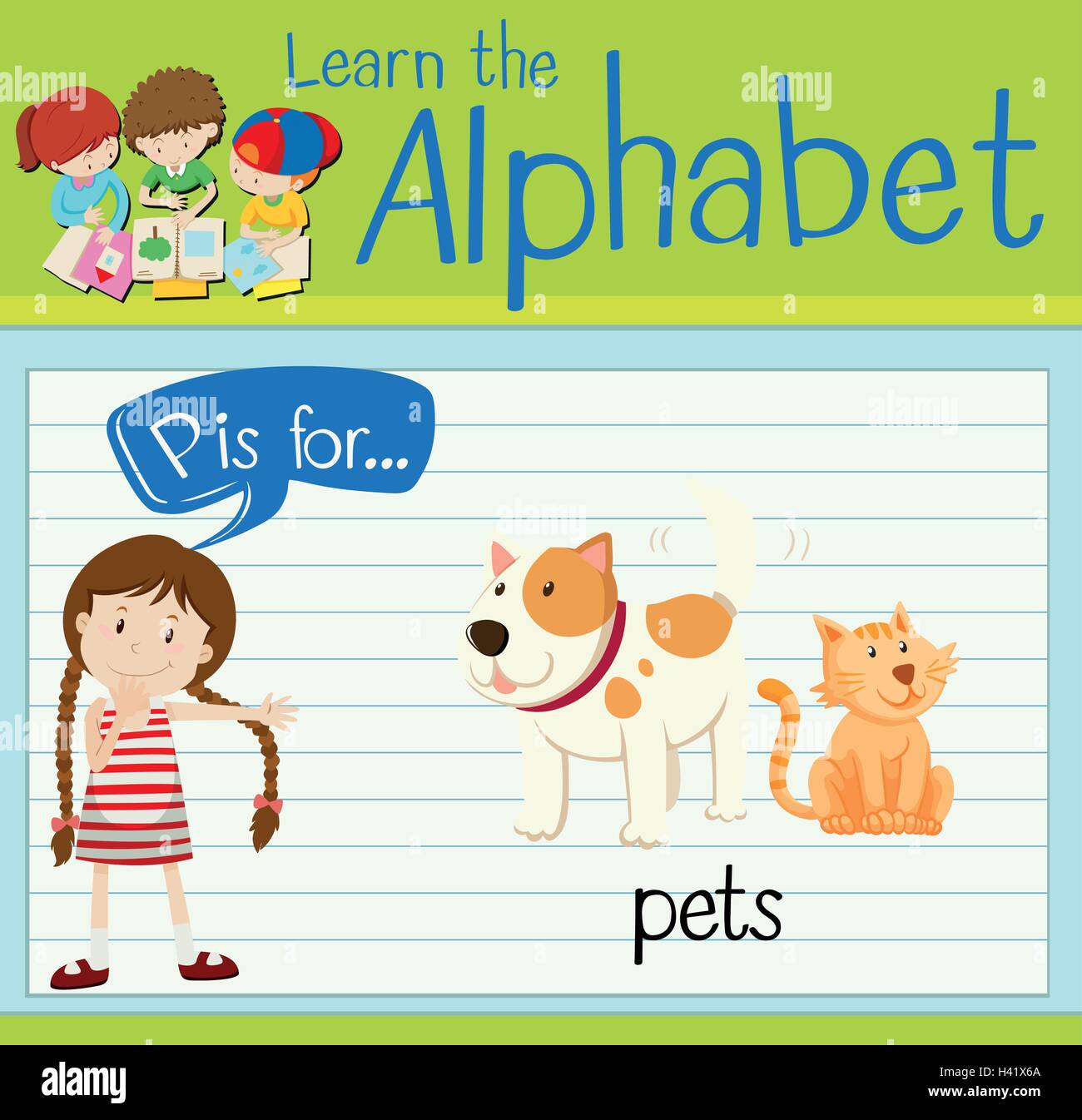 Flashcard letter P is for pets illustration Stock Vector Image & Art ...