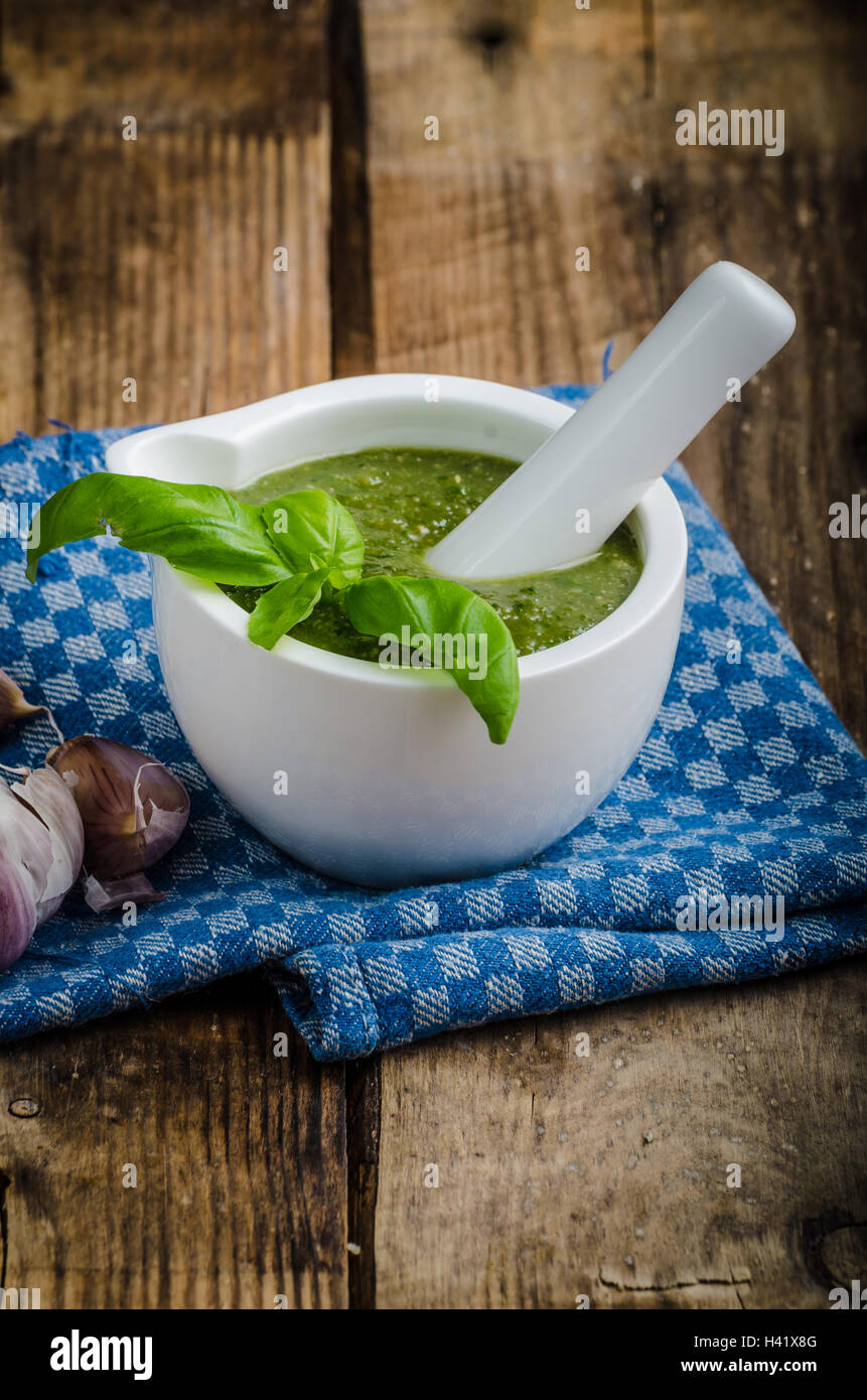Original Italian pesto from olive oil, basil, nuts, little garlic and ...