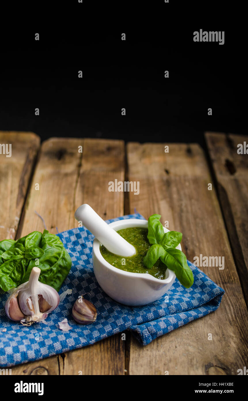 Original Italian pesto from olive oil, basil, nuts, little garlic and ...