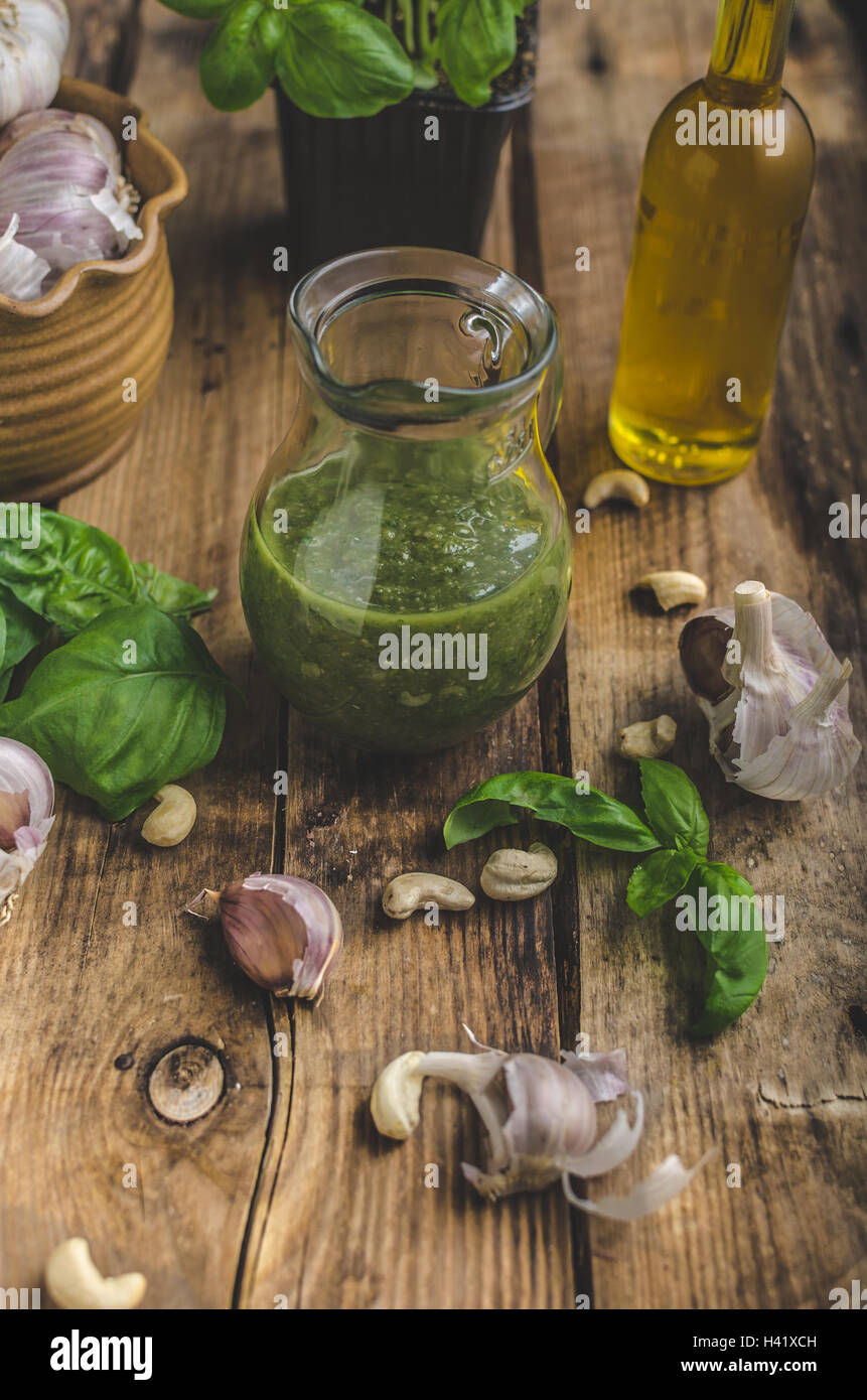 Original Italian pesto from olive oil, basil, nuts, little garlic and ...