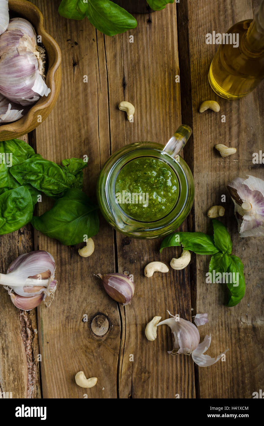 Original Italian pesto from olive oil, basil, nuts, little garlic and ...