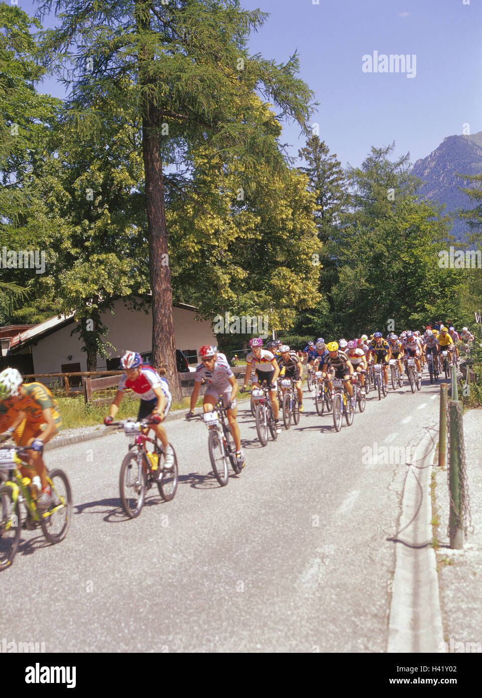 Germany, Upper Bavaria, cycle race, mountain biker, dimension start, no model release, Europe