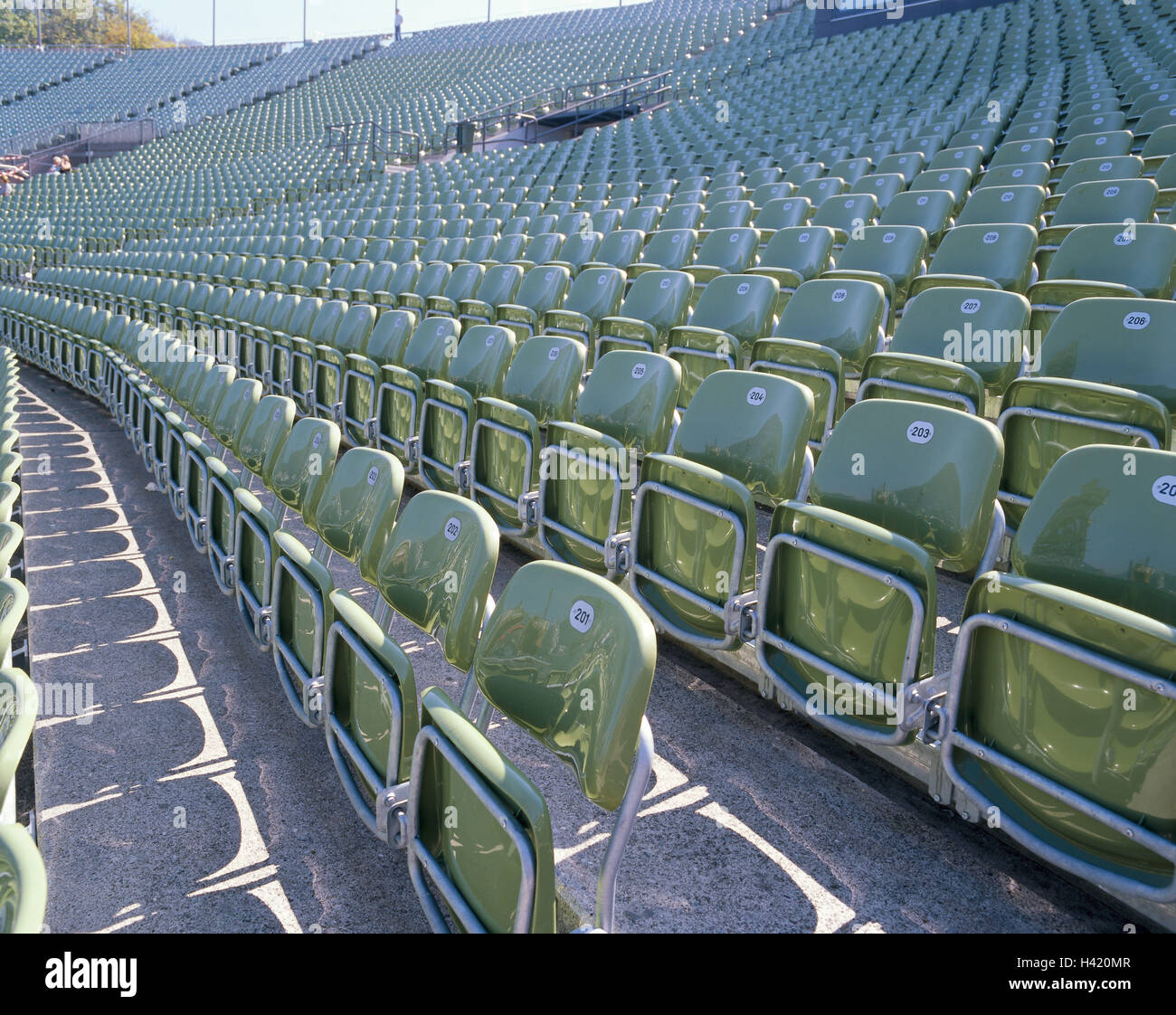Spectator's rank, rows, seats, chairs, folding seats, numbers, numbering, numbers, series