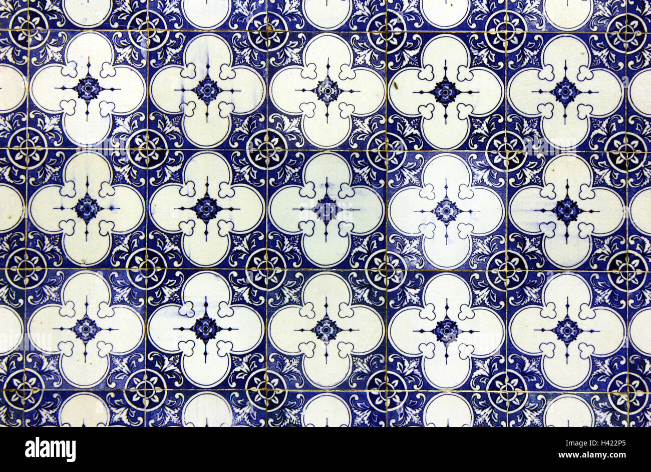 Detail of some Azulejos, the portuguese tiles Stock Photo