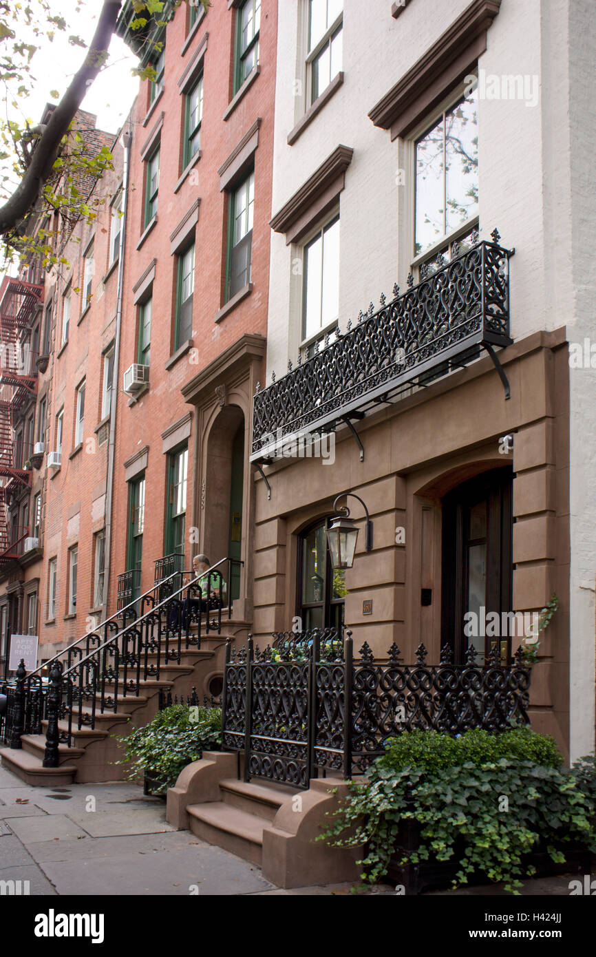 Renovated brownstones in the Chelsea district, Manhattan, New York