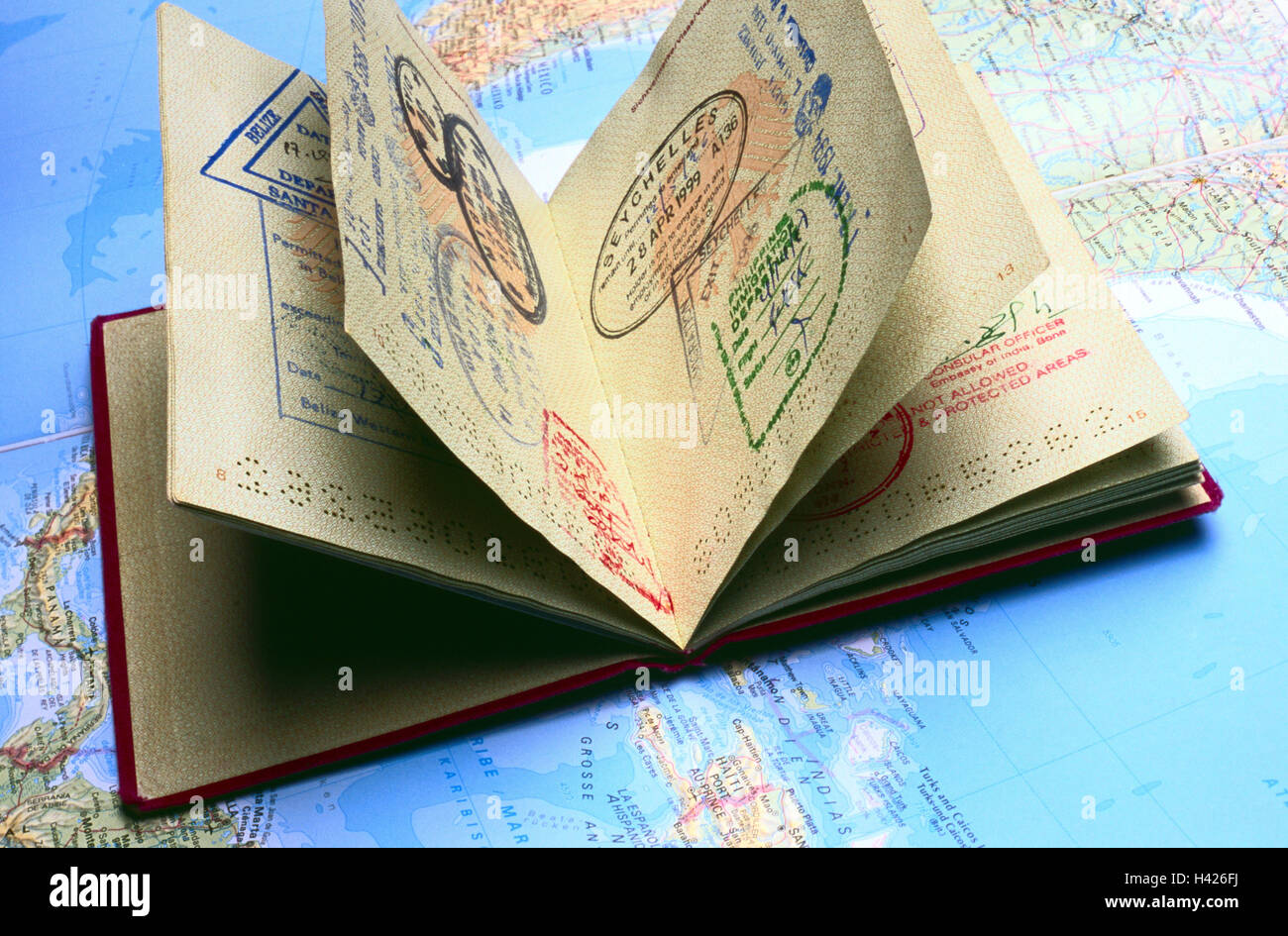 Map the world, passport, entry stamp, map, pass, identity card, identification proof, entry
