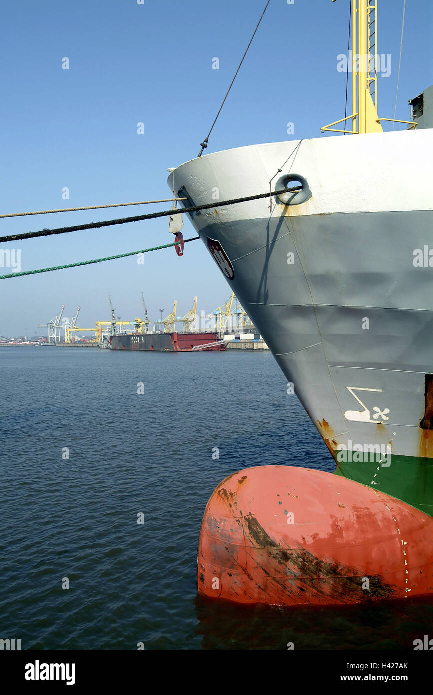 Germany, Hamburg, harbour, ship bug, Europe, Hanseatic town, town ...