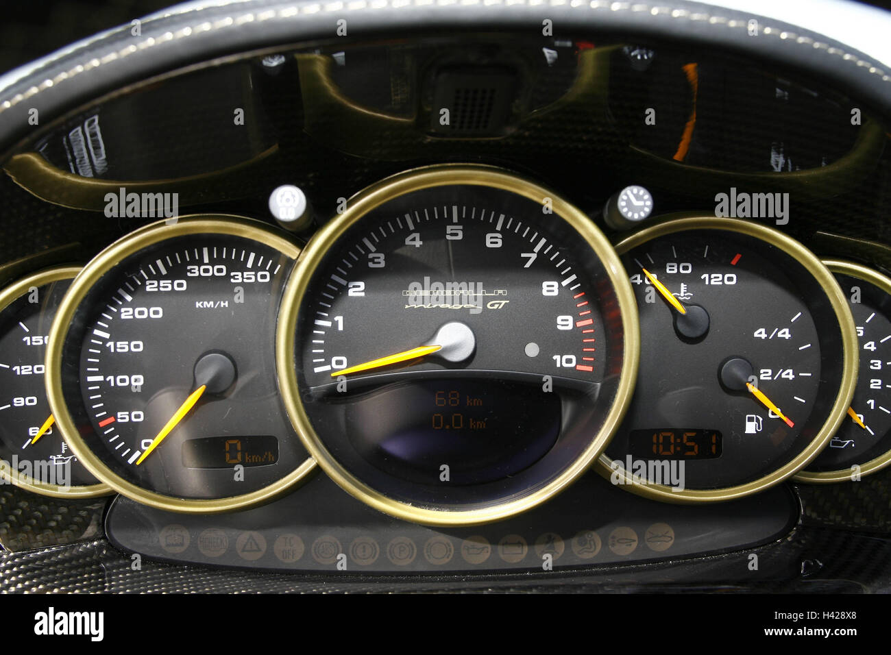 Gemballa Porsche 'Mirage GT', black, interior, instruments Stock Photo